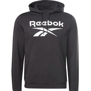 REEBOK BLACK CORE VECTOR HOODIE SWEATSHIRT PULLOVER FLEECE LINED NEW PULLOVER